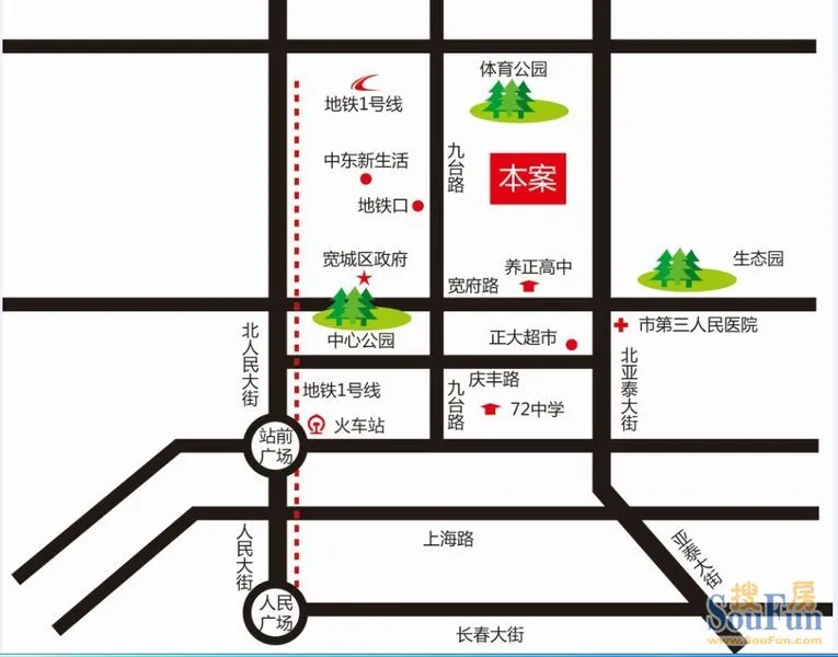 项目位置:长春市宽城区九台路与富城路交汇处