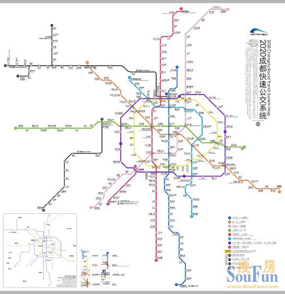 2月发改委批复的成都地铁2020年规划图,1号线南延线仍有麓山站