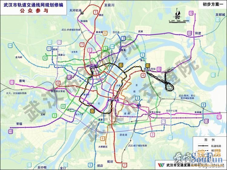 武汉地铁规划出来了,大家可以看一看跟花山相关的