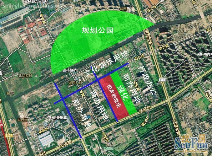 2013年现阶段杨行地块土地出让时用的推介规划图