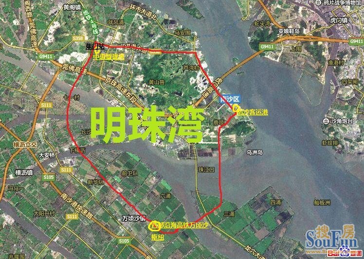 史上最强地铁15号线(南沙环线)规划示意图