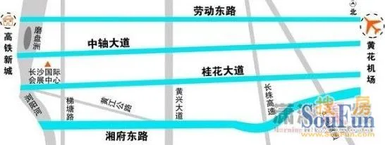 长沙建机场联络线 到黄花机场将设7条主干道