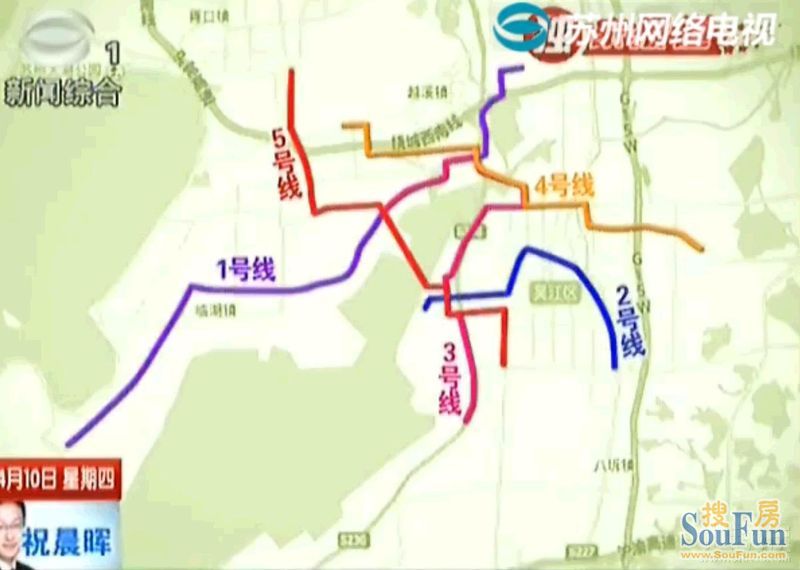 太湖新城1、2，3、4、5号线形成有轨电车线网