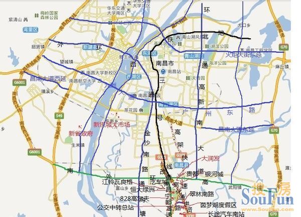 红湾路-南斯友好路-南昌大桥-洪城路-解放路,机场路-丰和大道(南延图片