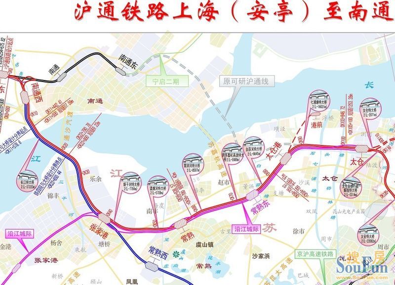 沪通铁路确定今年开工 新东区将成为核心区域