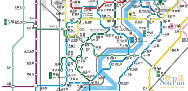 路过咱们区 重庆轨道远期线路(2012规划线路调整版)高清大图图片