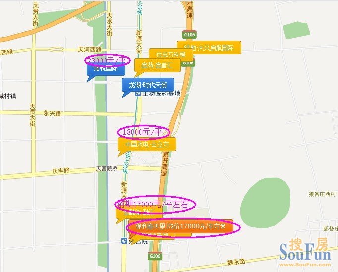 北京天宫院地图位置图片