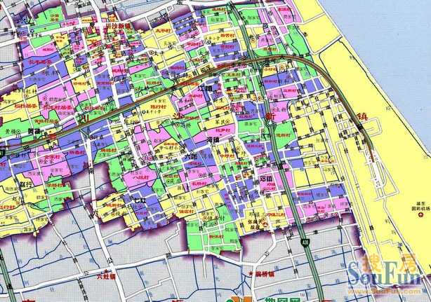 上海川沙地图全图面积图片